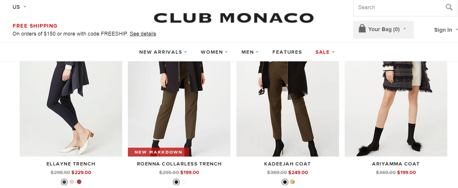 美国Club Monaco摩纳哥会馆品牌官网网址入口及介绍